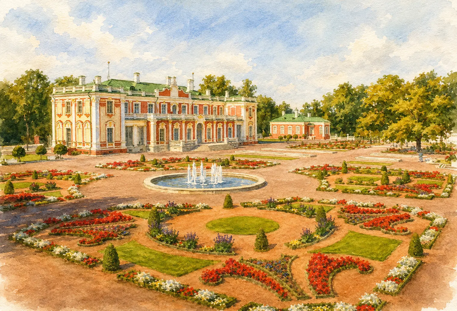 Kadriorg Palace and its formal gardens in Reval — Tallinn